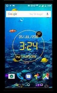 LED Digital Clock with Aquarium live wallpaper screenshot 8