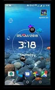 LED Digital Clock with Aquarium live wallpaper screenshot 9