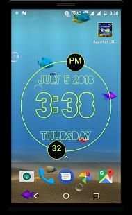 LED Digital Clock with Aquarium live wallpaper screenshot 2
