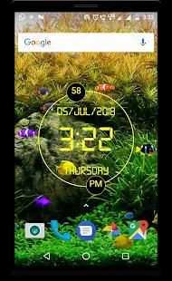 LED Digital Clock with Aquarium live wallpaper screenshot 1