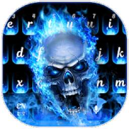 Blue Flame Skeleton Keyboard 10001002