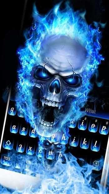 Blue Flame Skeleton Keyboard स्क्रीनशॉट 1