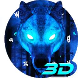 3D Live Ice Wolf Keyboard Theme