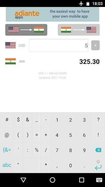Dollar to Indian Rupee स्क्रीनशॉट 2