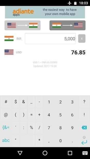 Dollar to Indian Rupee screenshot 1