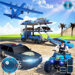 US Police Limousine Car: Truck Transporter Game