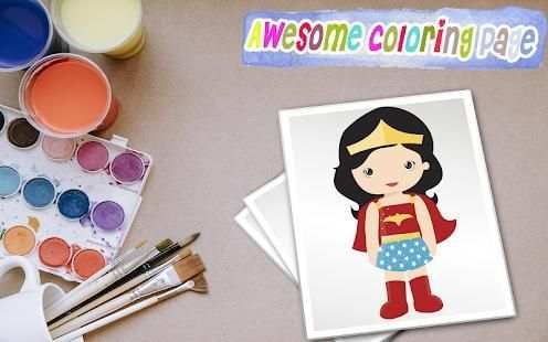 Mini superhero coloring game screenshot 1