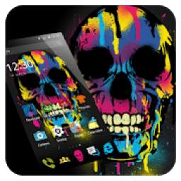 Fancy Colorful Graffiti Skull Theme