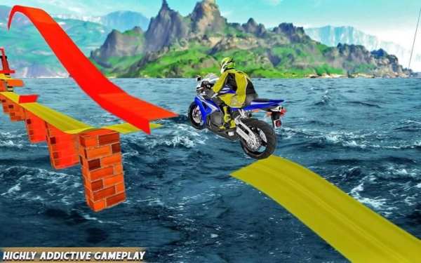 Bike Stunt Racing Adventure:motorbike racing games скриншот 7