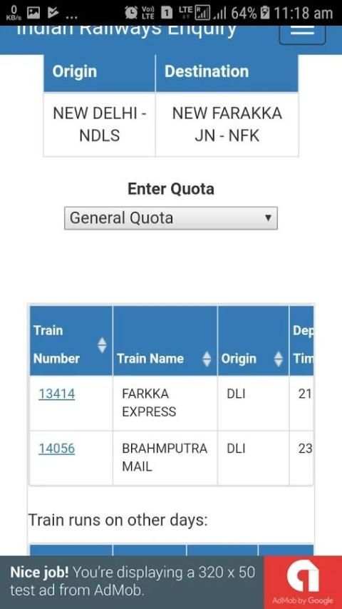 NTES - INDIA ( NATIONAL TRAIN ENQUIRY SYSTEM ) screenshot 1