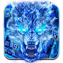 Blue Fire Grim Wolf Keyboard Theme icon