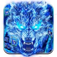 Blue Fire Grim Wolf Keyboard Theme on 9Apps