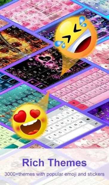 Live 3D Pink Diamond Heart Keyboard Theme screenshot 1