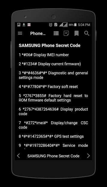 Phones Secret Codes screenshot 10