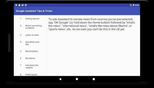 Tips & Tricks of Google Assistant स्क्रीनशॉट 1