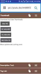YouTube Video Tag List Finder & Thumbnail Download स्क्रीनशॉट 3