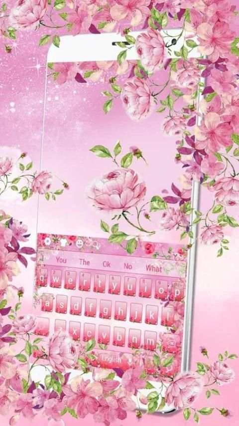 Spring Flowers Rose Keyboard screenshot 3