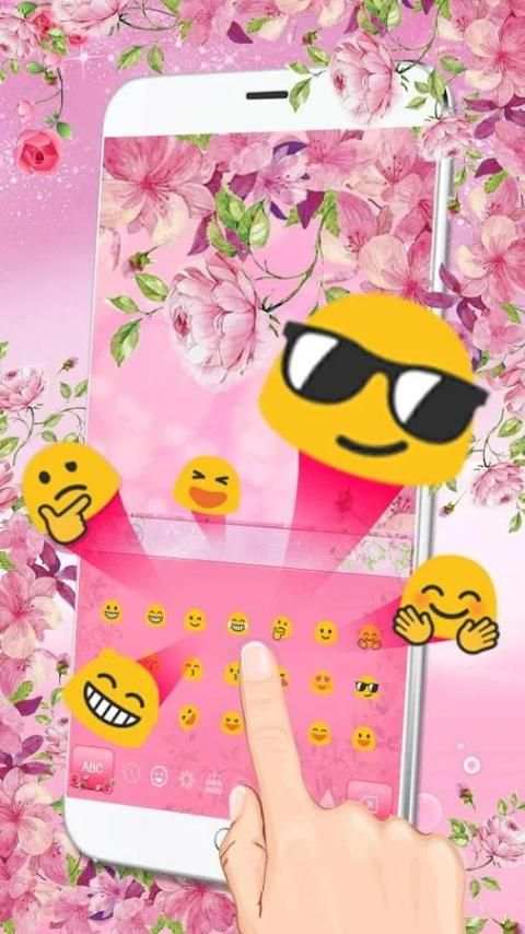 Spring Flowers Rose Keyboard screenshot 2