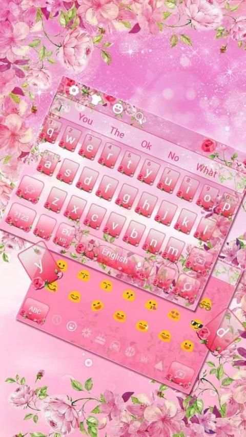 Spring Flowers Rose Keyboard screenshot 1