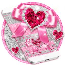 Pink Glitter Bow Keyboard icon