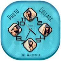 Photo Collage Clock Live Wallpaper on 9Apps