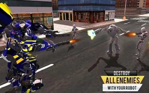 US Police Car Robot Transforming: Cop Robot Game screenshot 1