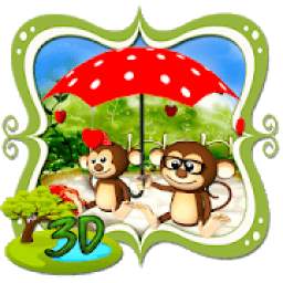 3d Cute Monkey Couple