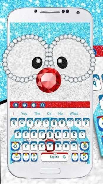 Blue Glitter Diamond Cat Keyboard Theme screenshot 3