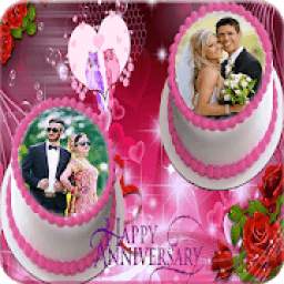 Anniversary Cake Dual Photo Frame