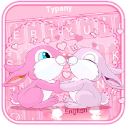 Romantic Pink Rabbit Keyboard Theme иконка