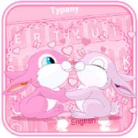 Romantic Pink Rabbit Keyboard Theme on 9Apps