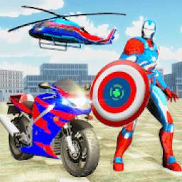 Avenger Captain Robot Bike Transform City Wars SIM