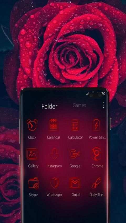Glamorous Red Rose Launcher स्क्रीनशॉट 2