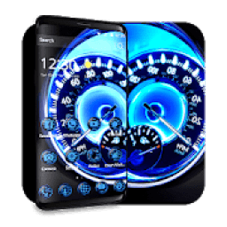 Blue Speedometer Tech Theme icon