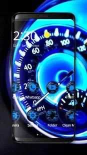 Blue Speedometer Tech Theme screenshot 4