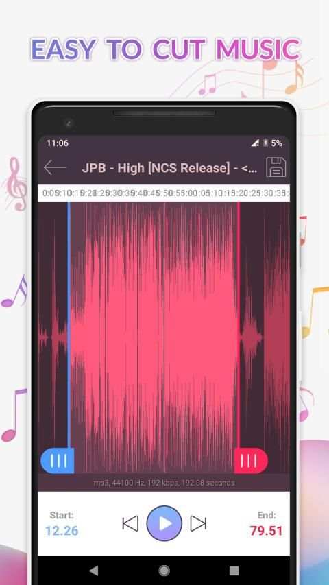 Ringtone Maker - Music MP3 Cutter Editor स्क्रीनशॉट 1