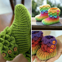 crocheting pattern baby shoes आइकन