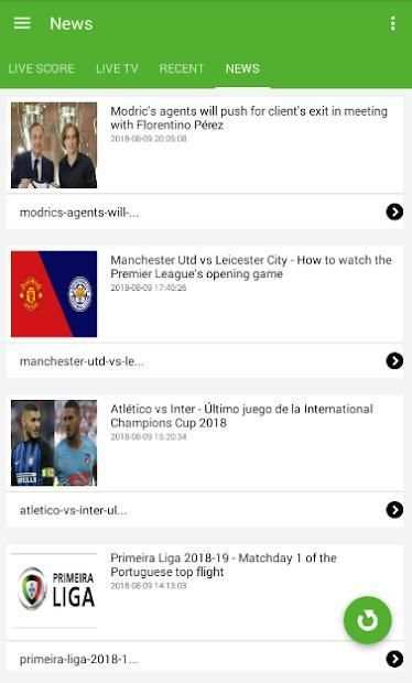 Soccer Score Live screenshot 1