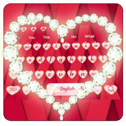 रेड ग्लिटर लव कीबोर्ड आइकन