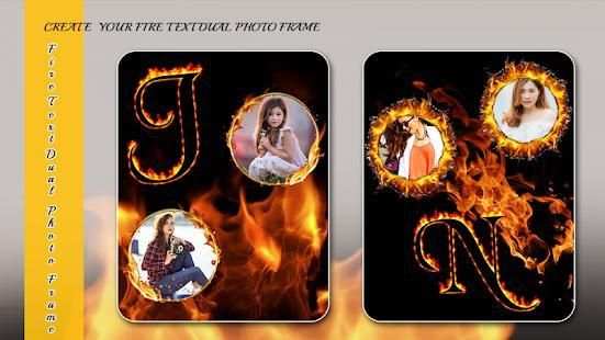 Fire Text Dual Photo Frame screenshot 1