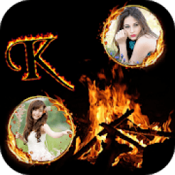 ikon Fire Text Dual Photo Frame