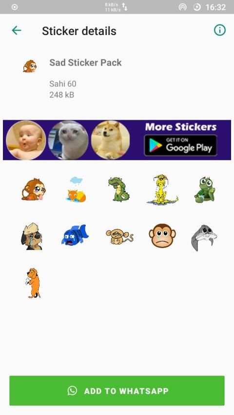 Sad Stickers for WhatsApp - WAStickerApps screenshot 3
