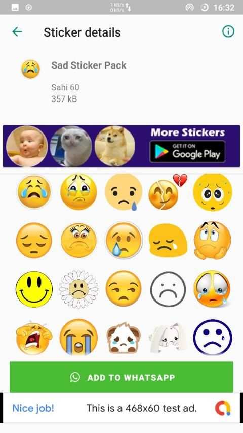 Sad Stickers for WhatsApp - WAStickerApps screenshot 1