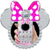 Silver Diamond Minny Pink Bowknot Theme on 9Apps