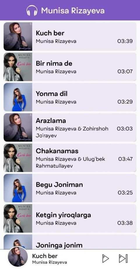 Munisa Rizayeva qo'shiqlari screenshot 1