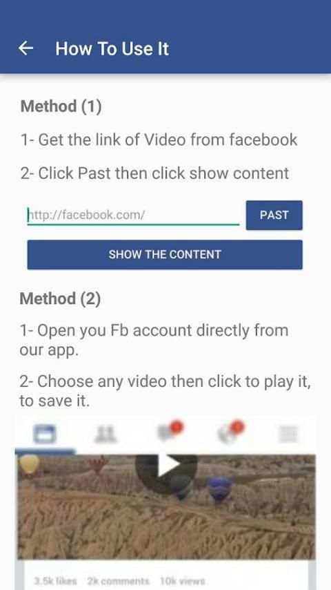 Facebook Video Downloader screenshot 1