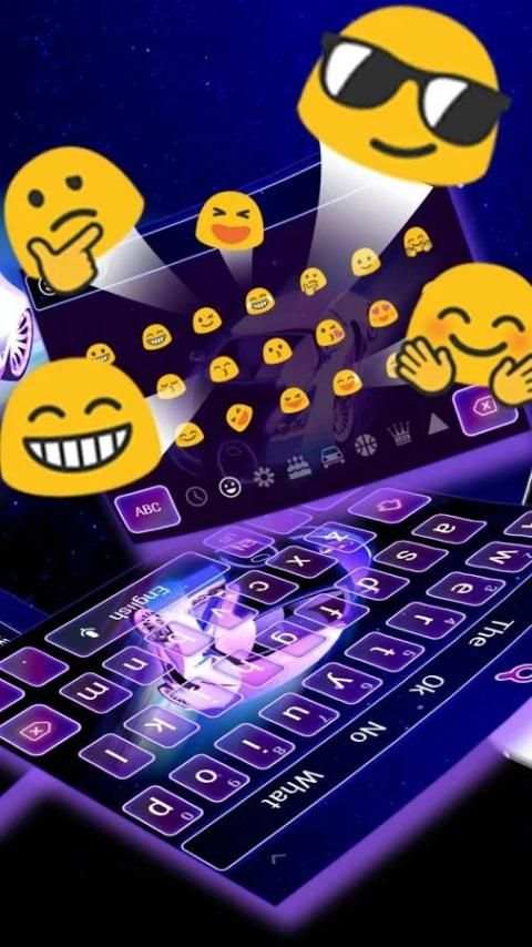 Neon Sports Car Keyboard Theme screenshot 2