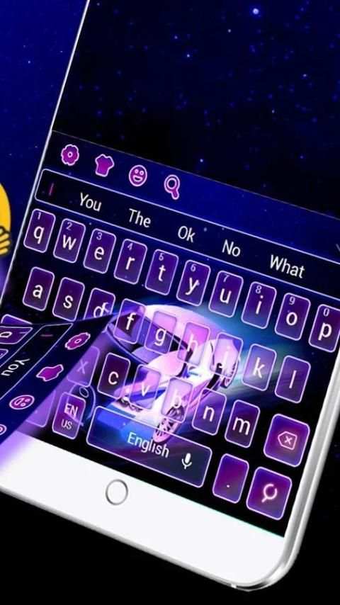 Neon Sports Car Keyboard Theme screenshot 1
