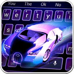 Neon Sports Car Keyboard Theme 10001002