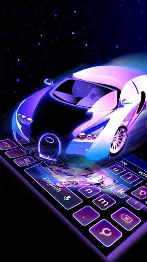 Neon Sports Car Keyboard Theme screenshot 3